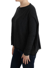 Gray Viscose Knitted Sweater - Avaz Shop