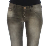 Gray Wash Cotton Blend Slim Fit Jeans - Avaz Shop