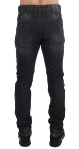 Gray Wash Slim Fit Cotton Denim Jeans - Avaz Shop