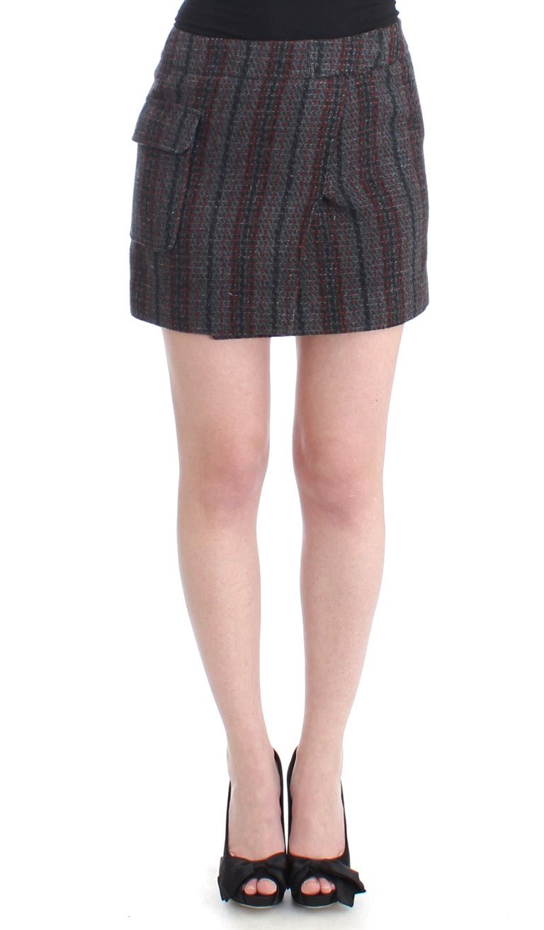 Gray wool mini skirt - Avaz Shop