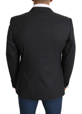 Gray Wool Single Breasted Coat Blazer - Avaz Shop