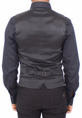 Gray Wool Stretch Dress Vest Blazer - Avaz Shop