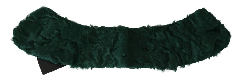 Green Fur Shoulder Collar Wrap Lambskin Scarf - Avaz Shop