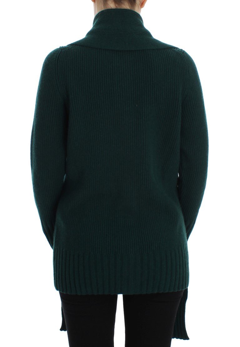 Green Knitted Cashmere Cardigan - Avaz Shop