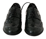 Green Leather Broque Oxford Wingtip Shoes - Avaz Shop