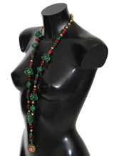Green Red Cabbage CAVOLO Crystal Opera Chain Necklace - Avaz Shop