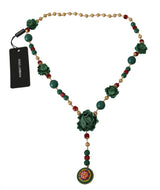 Green Red Cabbage CAVOLO Crystal Opera Chain Necklace - Avaz Shop