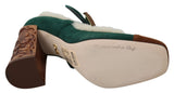 Green Suede Fur Shearling Mary Jane Shoes - Avaz Shop