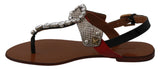 Leather Ayers Crystal Sandals Flip Flops Shoes - Avaz Shop