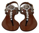Leather Ayers Crystal Sandals Flip Flops Shoes - Avaz Shop