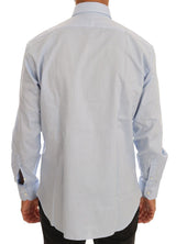 Light Blue Cotton Slim Fit Dress Shirt - Avaz Shop