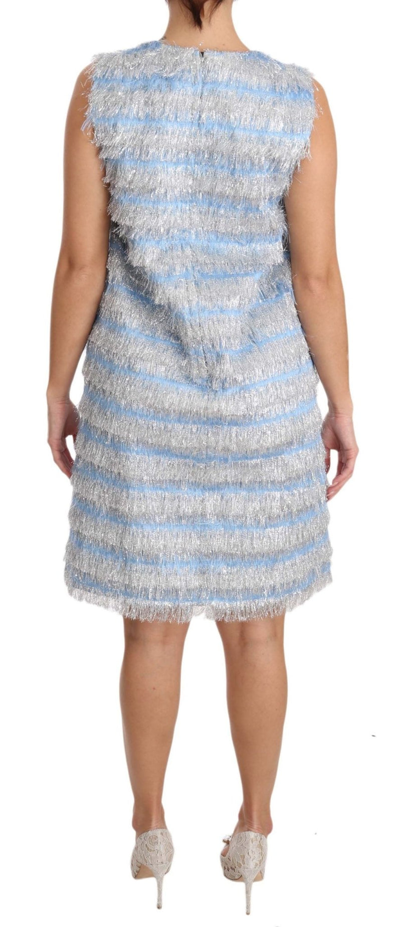 Light Blue Silver Shift Gown Dress - Avaz Shop