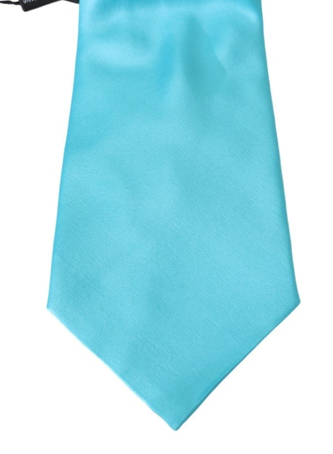 Light Blue Wide Mens Necktie Accessory 100% Silk Tie - Avaz Shop