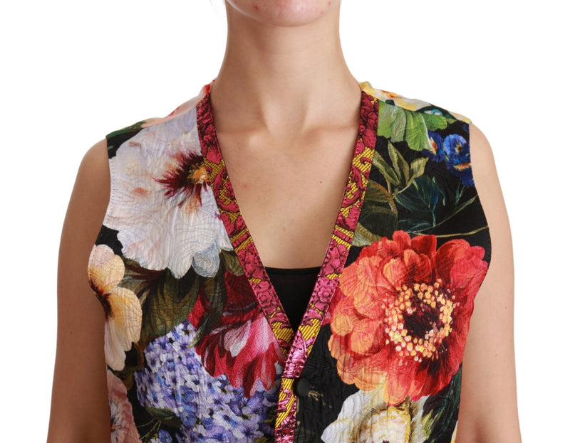 Multicolor Floral Sleeveless Waistcoat Top Vest - Avaz Shop