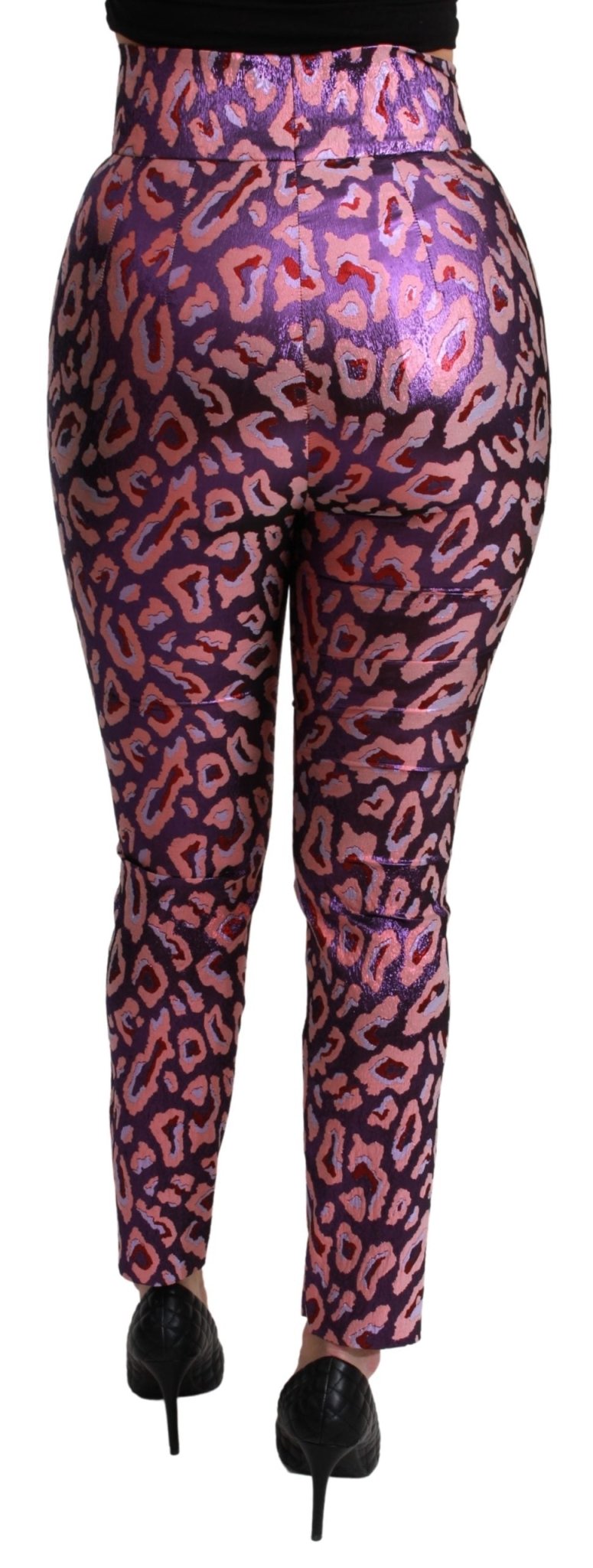 Multicolor Patterned Cropped High Waist Pants - Avaz Shop