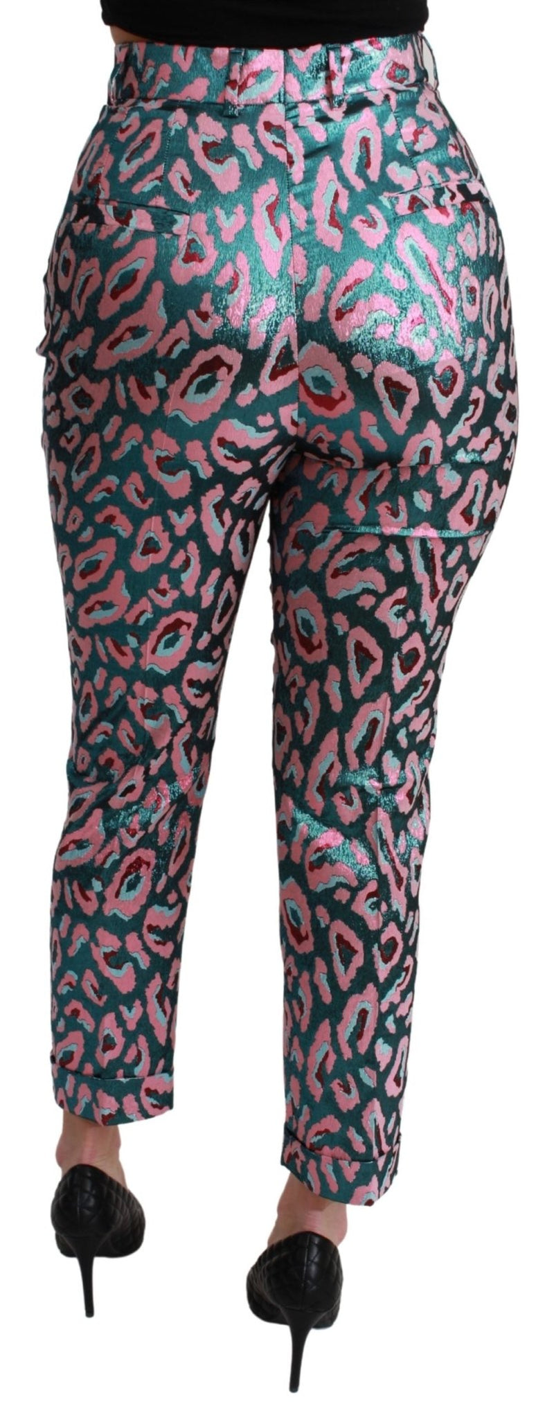 Multicolor Patterned Cropped High Waist Pants - Avaz Shop