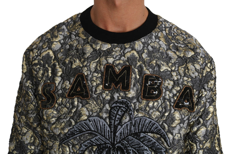 Multicolor SAMBA Jacquard Palmtree Pullover Sweater - Avaz Shop