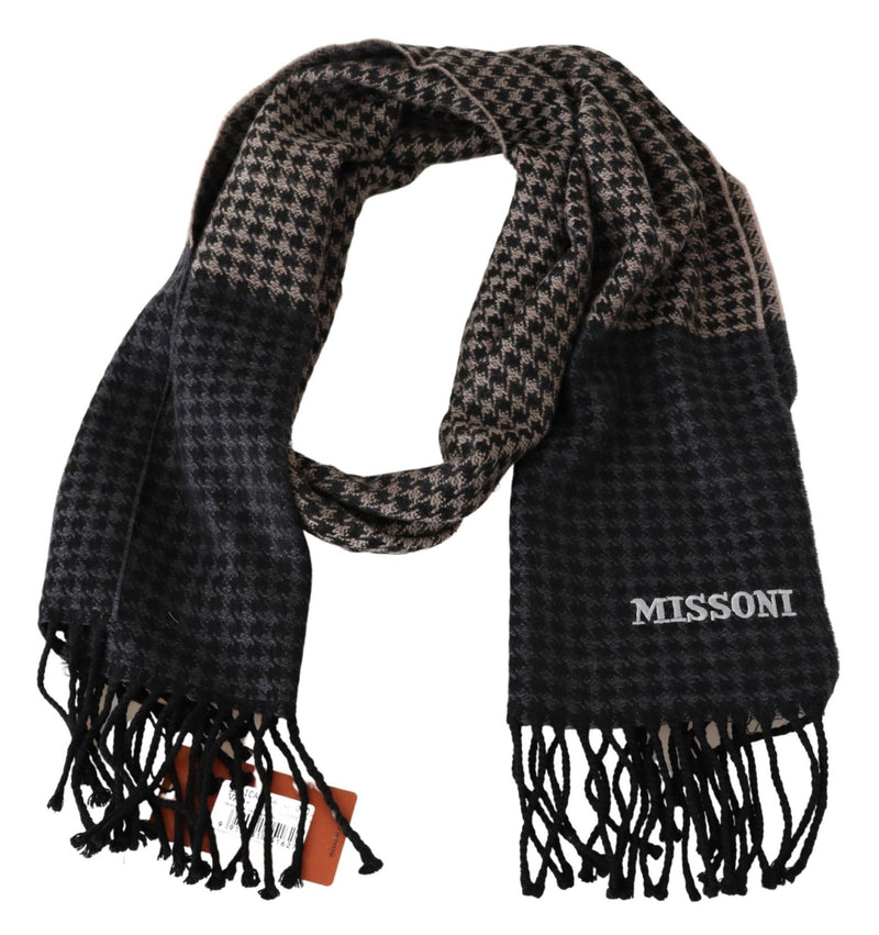 Multicolor Wool Houndstooth Unisex Neck Wrap Scarf - Avaz Shop