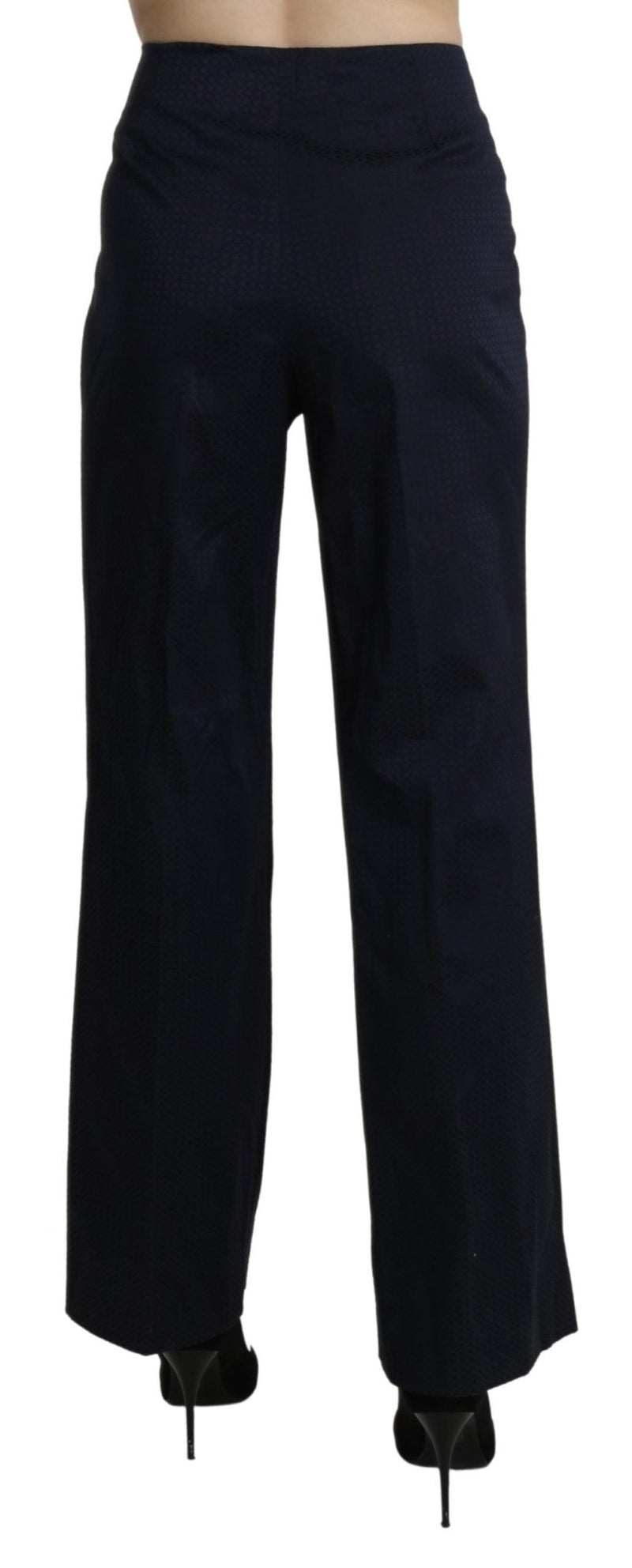 Navy Blue High Waist Straight Dress Trouser Pants - Avaz Shop