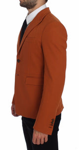 Orange Cotton Stretch Blazer - Avaz Shop