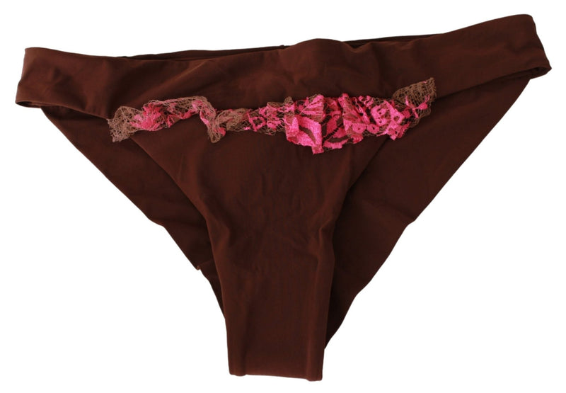 Pink Brown Two Piece Swimsuit Beachwear - Avaz Shop