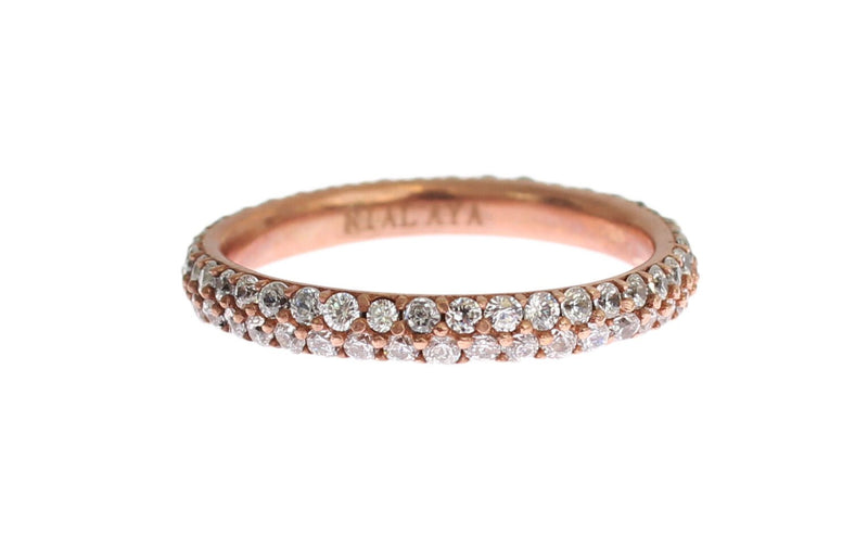Pink Gold 925 Silver Clear CZ Ring - Avaz Shop