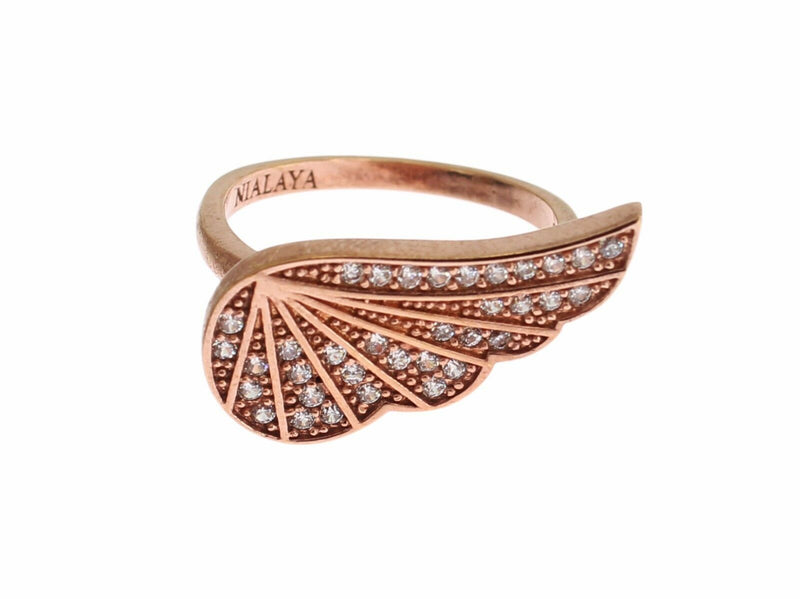 Pink Gold 925 Silver Womens Clear CZ Ring - Avaz Shop