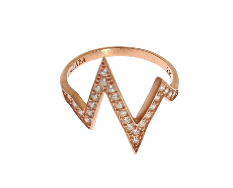 Pink Gold 925 Silver Womens Clear Ring - Avaz Shop