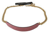 Pink Leather Gold Chain Accessory Shoulder Strap - Avaz Shop