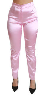 Pink Metallic High Waist Skinny Pants - Avaz Shop