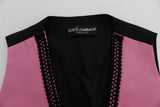 Pink Silk Button Front Torero Vest Top - Avaz Shop