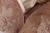 Pink Silk Lace Ricamo Shift Gown Dress - Avaz Shop