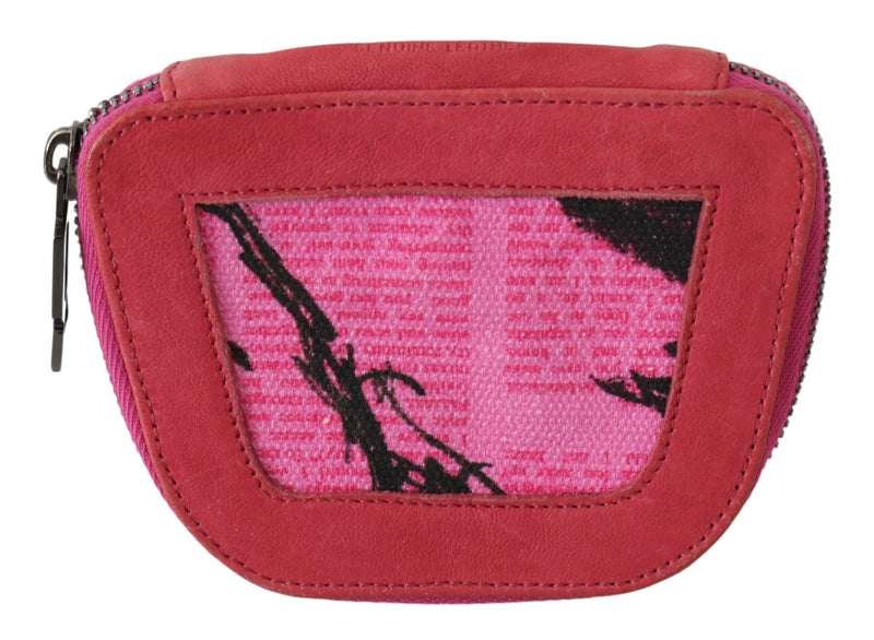 Pink Suede Printed Coin Holder Women Fabric Zippered Purse - Avaz Shop