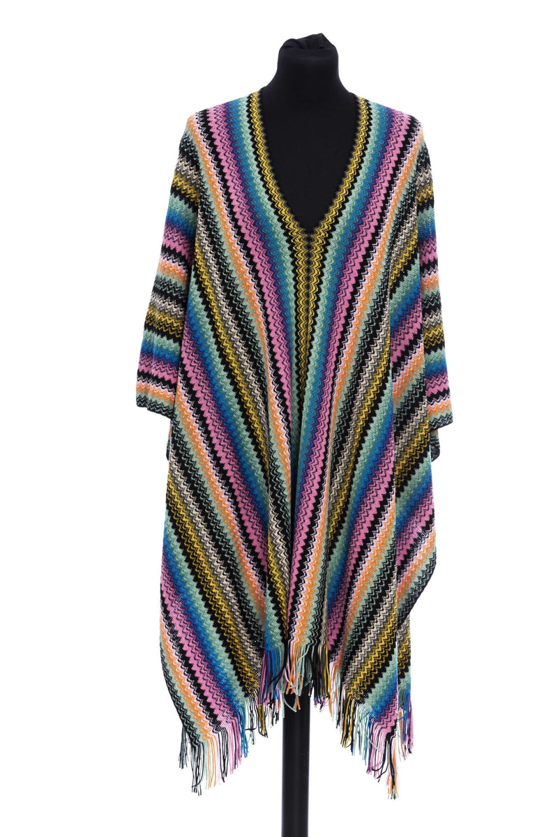 Multicolor Wool Poncho