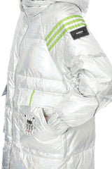 Silver Polyester Jackets & Coat