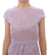 Purple Cap Sleeve Below Knee Sheath Dress - Avaz Shop