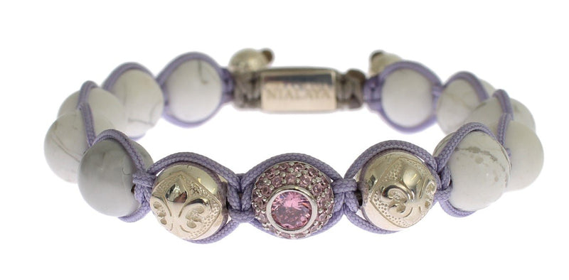 Purple CZ Howlite 925 Silver Bracelet - Avaz Shop
