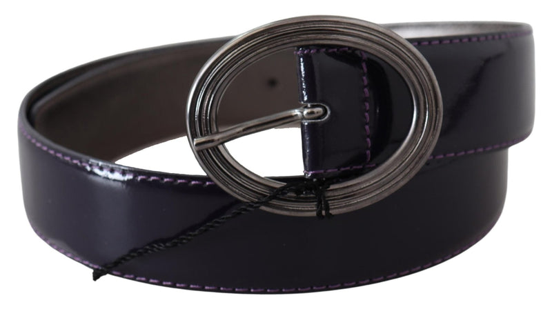 Purple Silver Oval Metal Buckle Waist Leather Belt - Avaz Shop