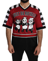 Red Black Oversize Panda T-Shirt - Avaz Shop
