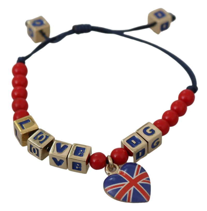 Red Blue Beaded DG LOVES LONDON Flag Branded Bracelet - Avaz Shop