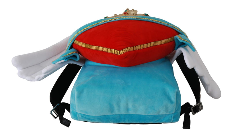 Red Blue Heart Wings DG Crown School Backpack - Avaz Shop