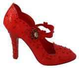 Red Floral Crystal CINDERELLA Heels Shoes - Avaz Shop