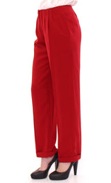 Red wool straight dress pants - Avaz Shop