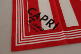 Red White Striped Capri Handkerchief Scarf