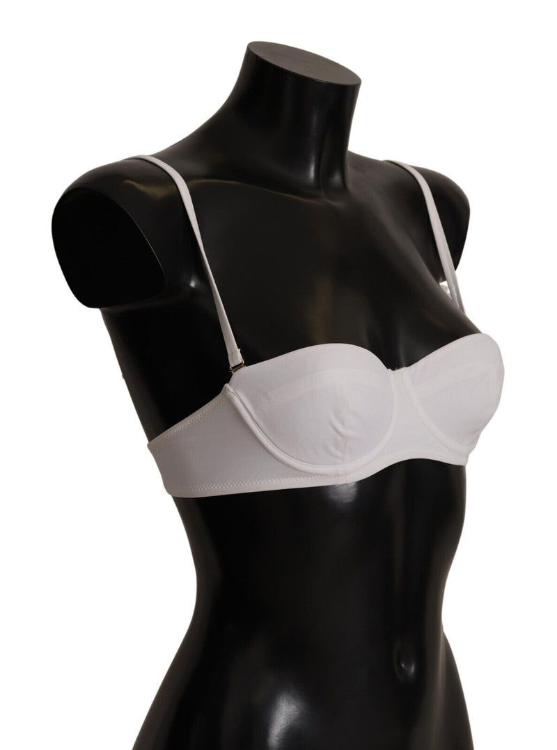 White Nylon Semi Pad Balconnet Bra Underwear