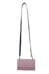 Pink Leather Mini Sling Bifold Shoulder Purse Wallet