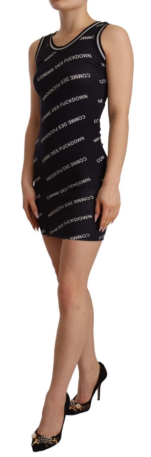 Black Cotton Sleeveless Bodycon Mini Dress