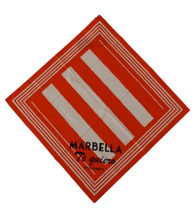 Orange White Striped Marbella Handkerchief Scarf