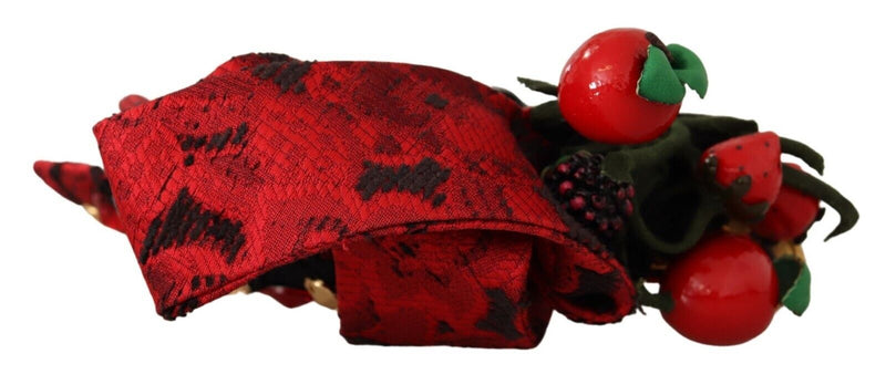 Red Tiara Berry Fruit Crystal Bow Hair Diadem Headband