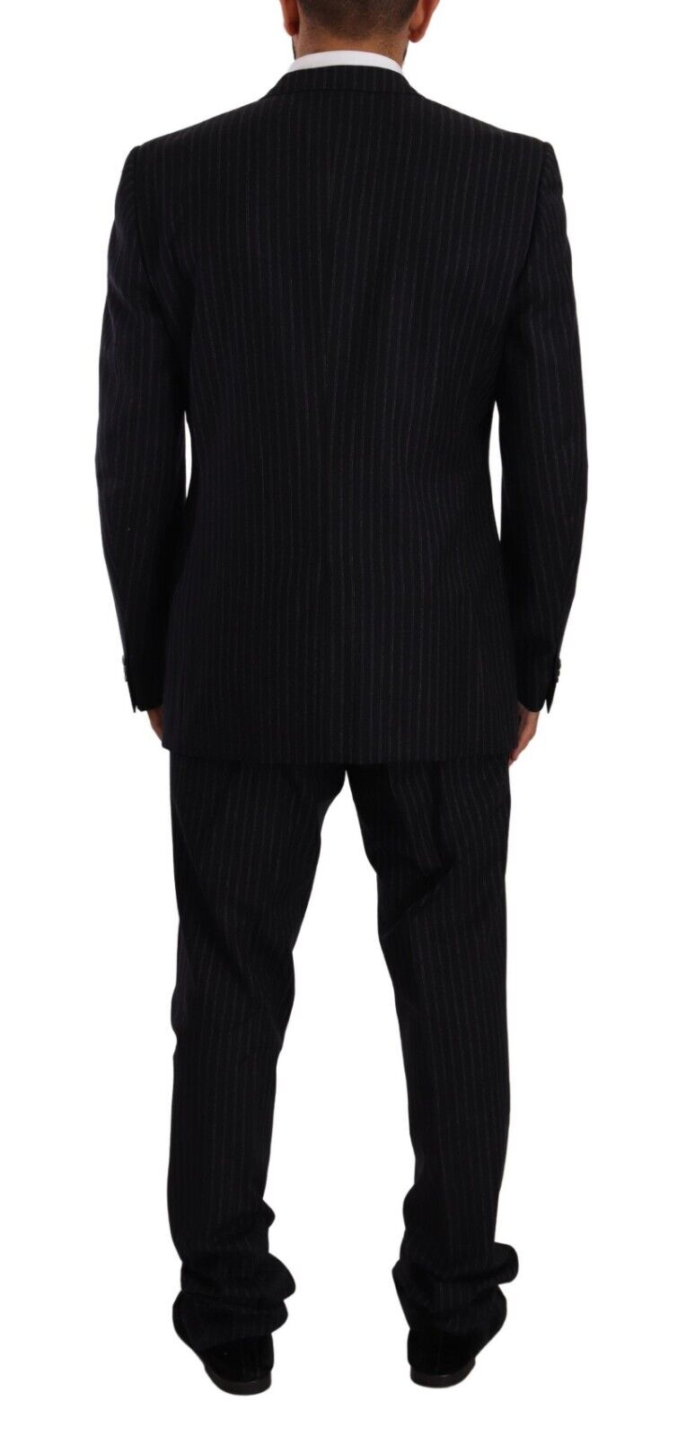 Black Striped Single Breasted 2 Piece Suit